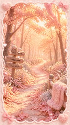 a winding forest path in golden autumn light, no people