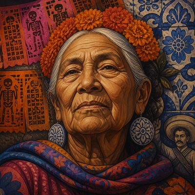 close-up portrait of an elderly person with expressive weathered features