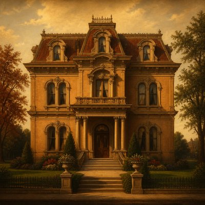 house with front view — Classical Realism Art Style