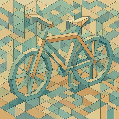 bicyle resting against a wall
