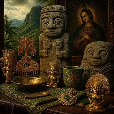 still life with everyday objects — Colombian Art Style