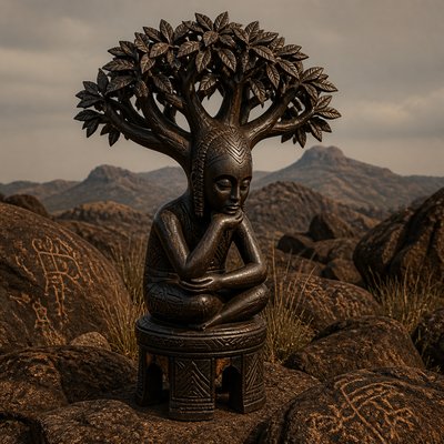 a tree in nature — Angolan Art Style
