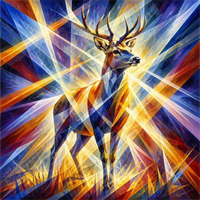 animal standing in natural pose — Rayonism Art Style