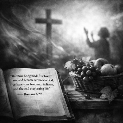 “But now being made free from sin, and become servants to God, ye have your fruit unto holiness, and the end everlasting life.” (Romans 6:22, KJV)
