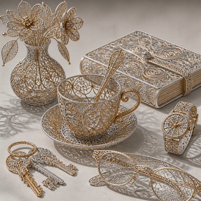 still life with everyday objects — Filigree Jewelry Style