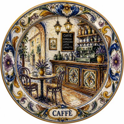 cozy cafe interior with warm lighting
