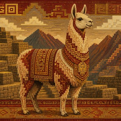 animal standing in natural pose — Peruvian Art Style