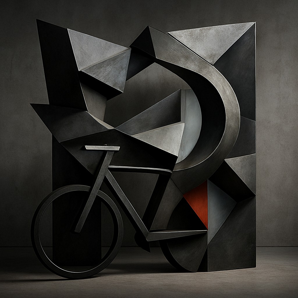 bicyle resting against a wall