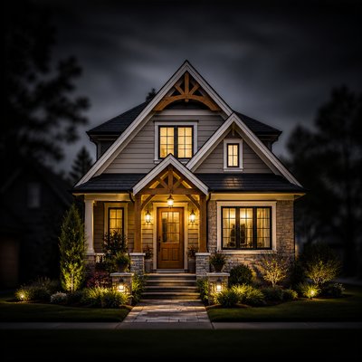 house with front view — Dramatic Emphasis Art Style