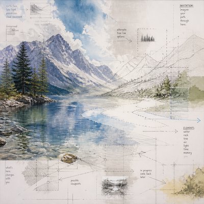 wide landscape with natural scenery — Participatory Contemporary Art Style