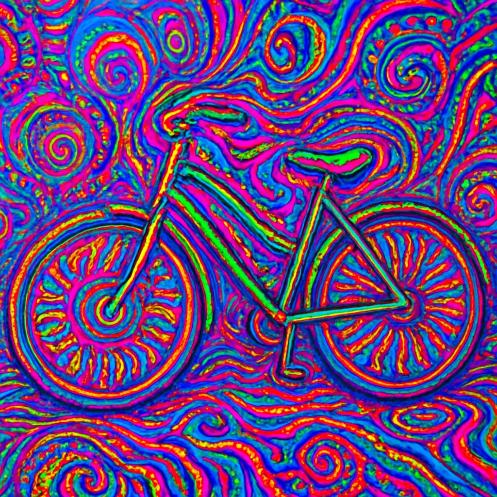 bicyle resting against a wall