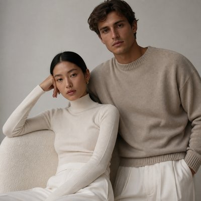 portrait of two people together — Minimalist Fashion Design