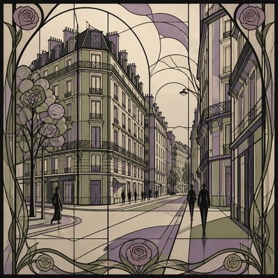 Glasgow Style Art Nouveau Style Transfer Example