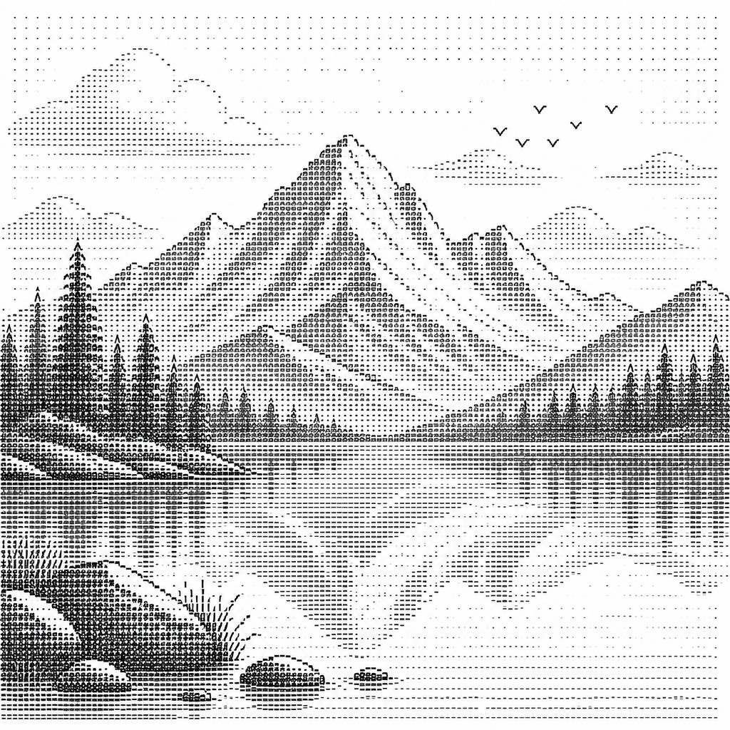 serene landscape with mountains and water