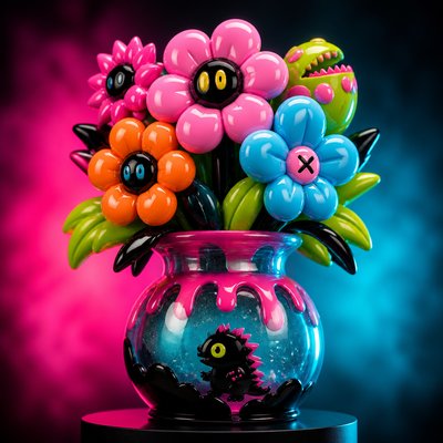 bouquet of flowers in a glass vase