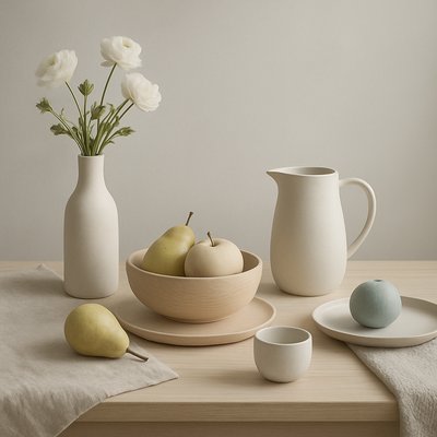 still life arrangement of fruits and flowers