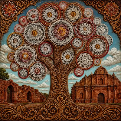 a tree in nature — Paraguayan Art Style