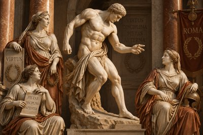 a statue of a man surrounded by other statues