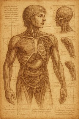 a drawing of a man's torso and muscles