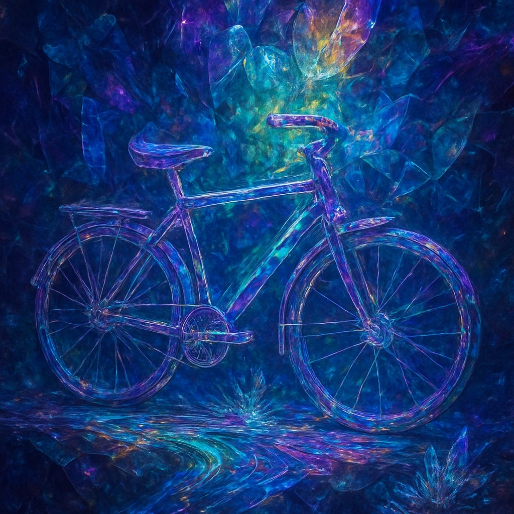 bicyle resting against a wall