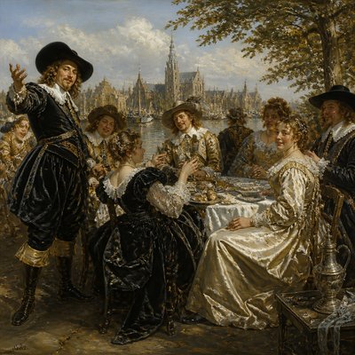 wide landscape with natural scenery — Haarlem Golden Age Art Style