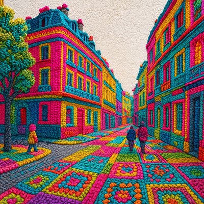 Yarn Bombing Street Art Style Style Transfer Example