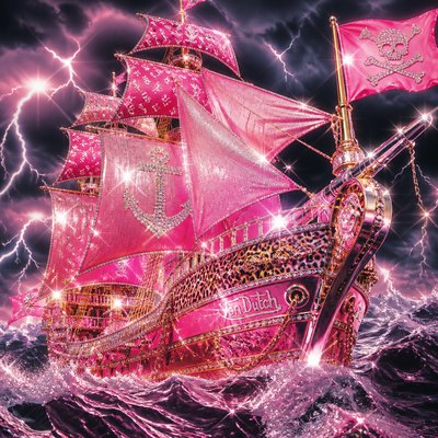 sailing ship on a stormy sea