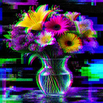 bouquet of flowers in a glass vase