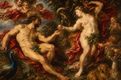 Michelangelo painting Adam and Eve