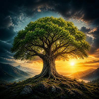 a tree in nature — Cover Art Style