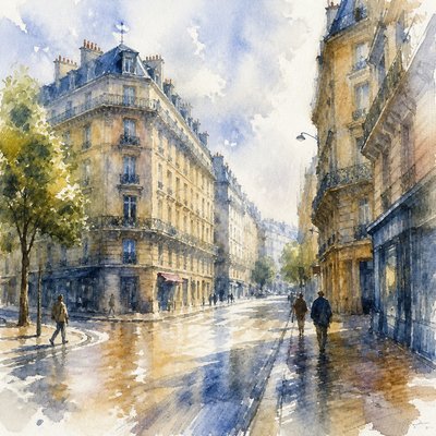 Wet-on-Wet Watercolor Style Style Transfer Example