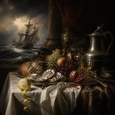 sailing ship on a stormy sea
