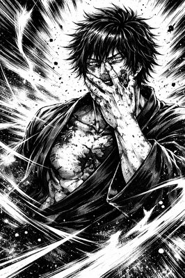 a man with his hands on his face