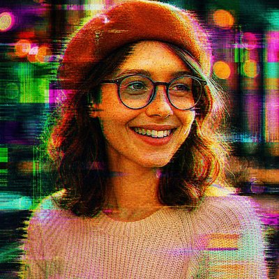 Digital Glitch Abstract Art Style Style Transfer Example