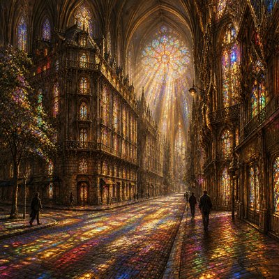 Gothic Cathedral Art Style Transfer Example