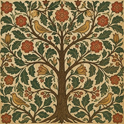 a tree in nature — Arts and Crafts Style