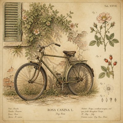 bicyle resting against a wall