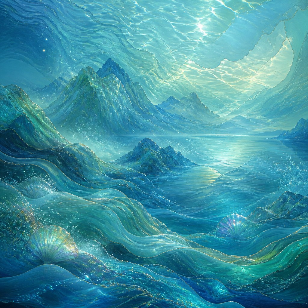 serene landscape with mountains and water