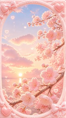 cherry blossom branches against a soft dawn sky, no people