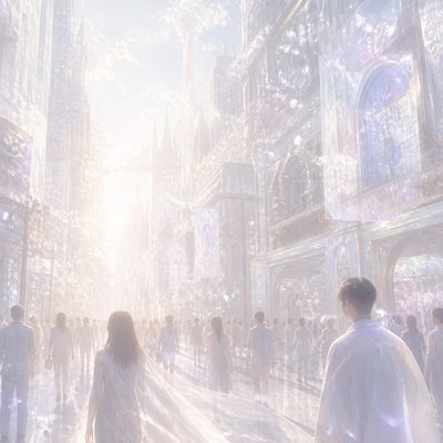 urban street with city activity — Ethereal Aesthetic