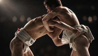 a couple of men standing next to each other