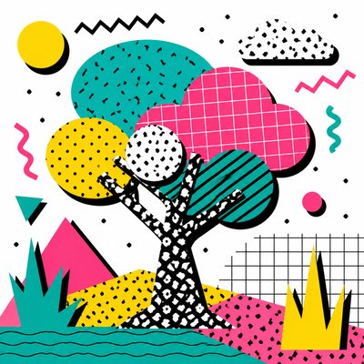a tree in nature — Memphis Design