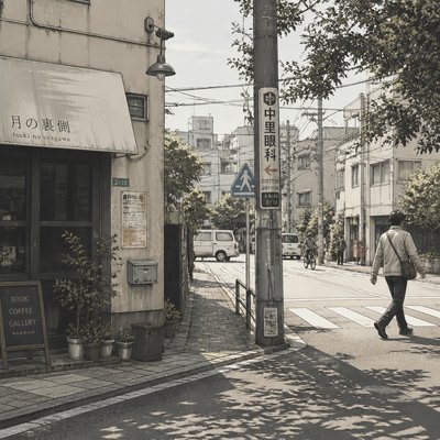 urban street with city activity