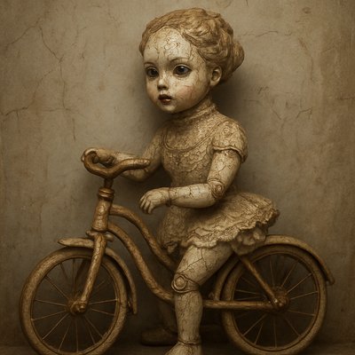bicyle resting against a wall