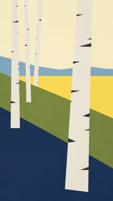 a serene birch forest in soft morning light, no people, no text