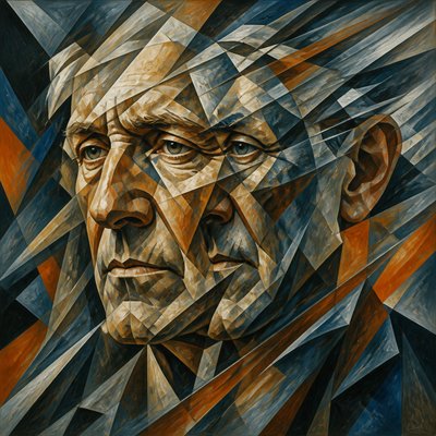 close-up portrait of an elderly person with expressive weathered features