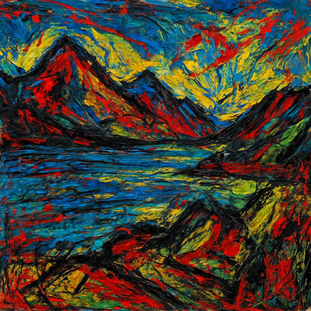 serene landscape with mountains and water