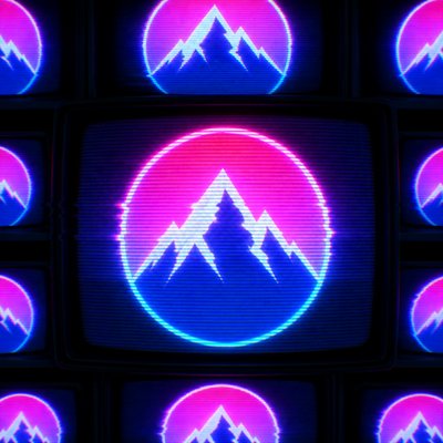 an emblem of a mountain peak inside a circle, simple bold shapes on a plain background, no text or lettering