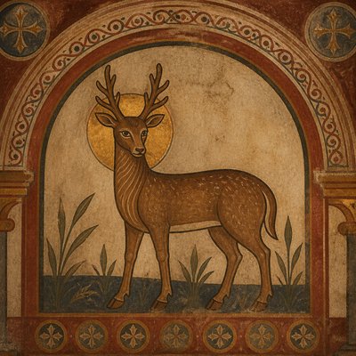 animal standing in natural pose — Romanesque Art Style