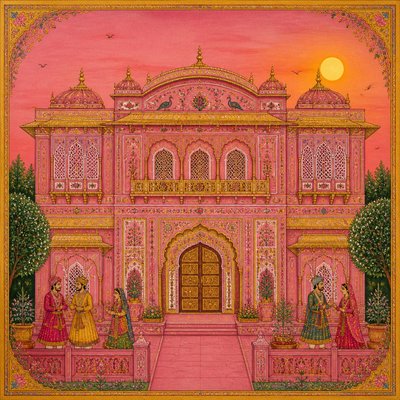 house with front view — Jaipur Art Style